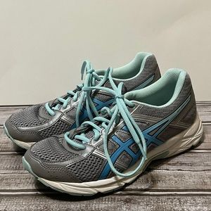 Asics T765Q GEL Contend 4 Running Tennis  Shoes Grey & Blue Women Sz 6